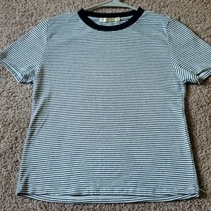 Large Black & White Striped Crop Top